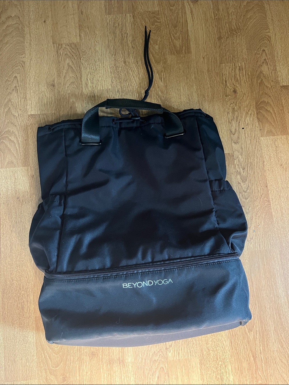 Beyond Yoga Black Duffel Tote with Zippered Base